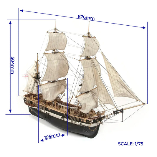 Occre HMS Terror Wooden Ship Model Kit, 1:75 Scale (1813)