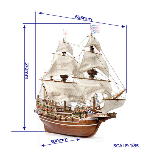 Occre HMS Revenge Wooden Ship Model Kit, 1:85 Scale (1577)