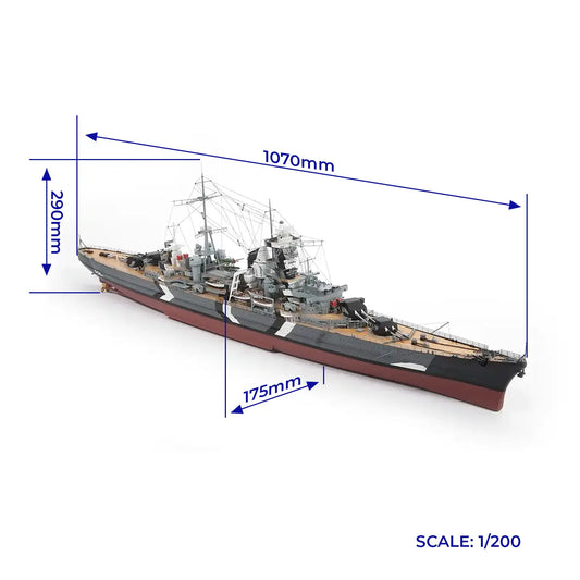 Occre Prinz Eugen Wooden Ship Model Kit, 1:200 Scale (1940)