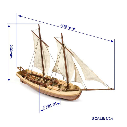 Occre HMS Bounty Launch Wooden Model Kit 1:24 Scale