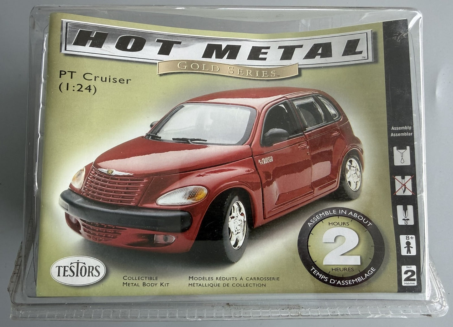 Testors Hot Metal Gold Series PT Cruiser 1:24 Scale Metal Body Model Kit 227 Red