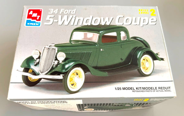 AMT Ertl 1934 Ford 5-Window Coupe 1/25 Scale Model Kit #8214