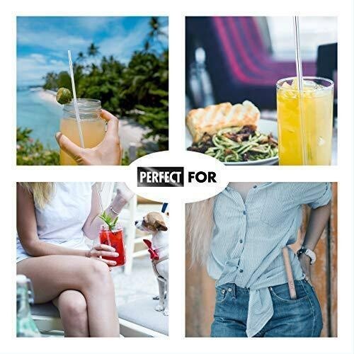Reusable Portable Straws with Case – (6 Pack) 8.5 Inch Travel Eco-Friendly Stain