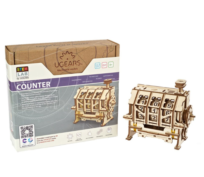UGears STEM Lab Counter Wooden 3D Puzzle, Model 70130