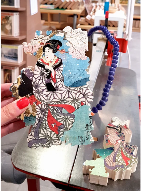 Puzzle Michele Wilson Stormy Day on the Sumida River 350 Pieces Wooden Puzzle - A1026-350