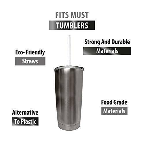 Reusable Portable Straws with Case – (6 Pack) 8.5 Inch Travel Eco-Friendly Stain