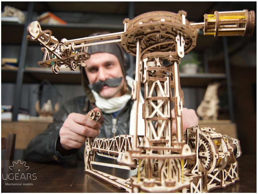 UGears Aviator Wooden 3D Puzzle, Model 70053