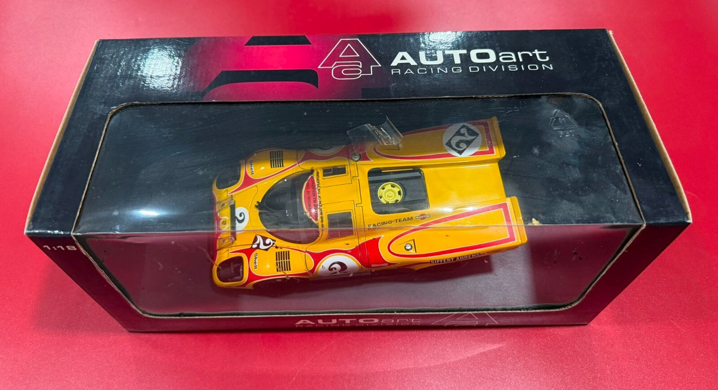 AUTOart. PORSCHE 917K. #2. YELLOW. SIFFERT AHRENS. 1/18 SCALE.