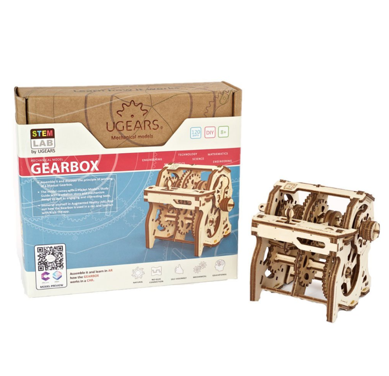 UGears STEM Lab Gearbox Wooden 3D Puzzle, Model 70131