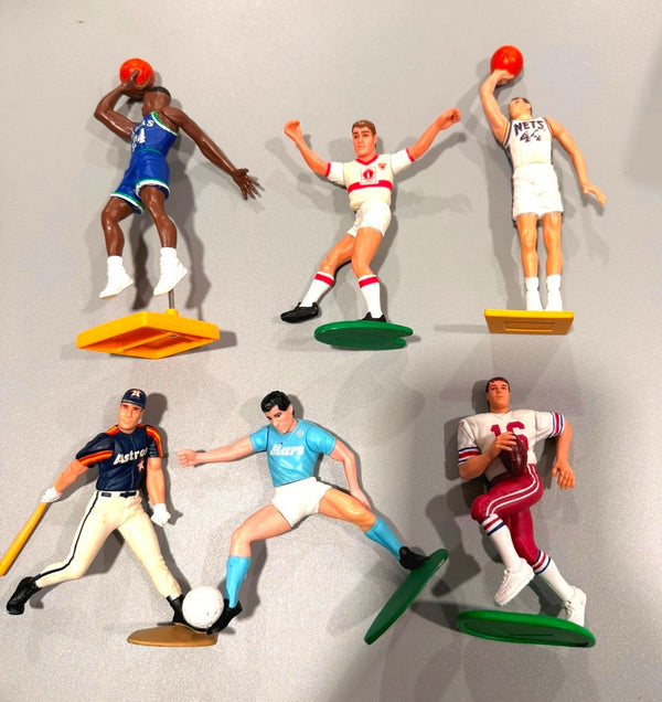 Lot of 6 Vintage Sports Action Figures Basketball Baseball Football Soccer