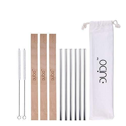 Reusable Portable Straws with Case – (6 Pack) 8.5 Inch Travel Eco-Friendly Stain