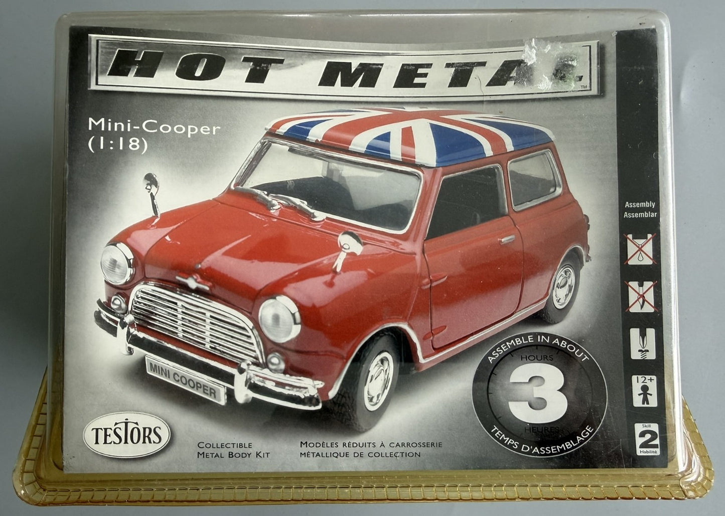 Testors Hot Metal Mini Cooper 1:18 Scale Metal Body Model Kit 660001 Red