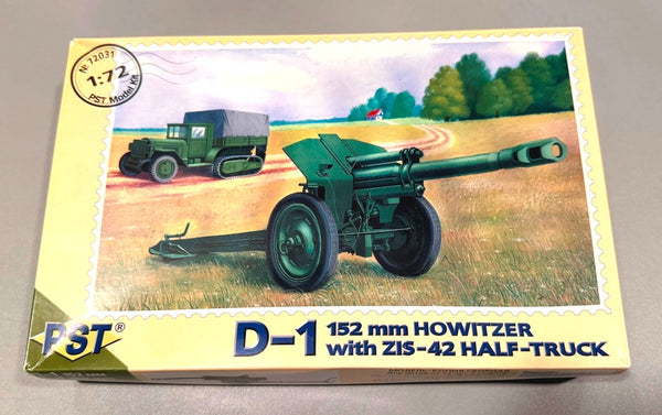 PST 72031 D-1 152MM HOWITZER WITH ZIS-42 HALF-TRUCK 1/72 SCALE MODEL KIT