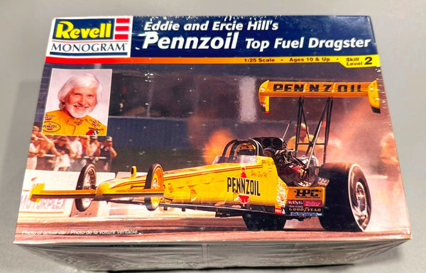 REVELL. EDDIE AND ERCIE HILL'S PENNZOIL. TOP FUEL DRAGSTER. 1/25. ITEM 85-7650