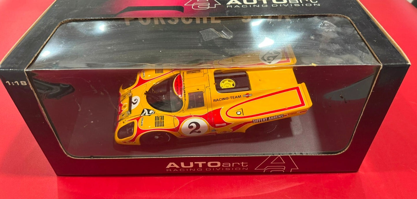 AUTOart. PORSCHE 917K. #2. YELLOW. SIFFERT AHRENS. 1/18 SCALE.