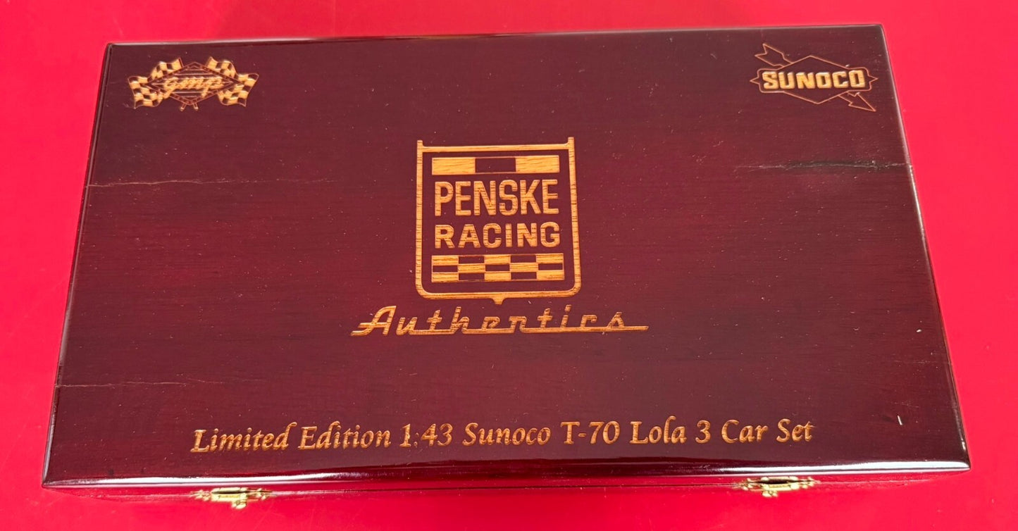 GMP. SUNOCO T-70 LOLA 3 CAR SET. #12401. 1/43 SCALE. LIMITED EDITION.