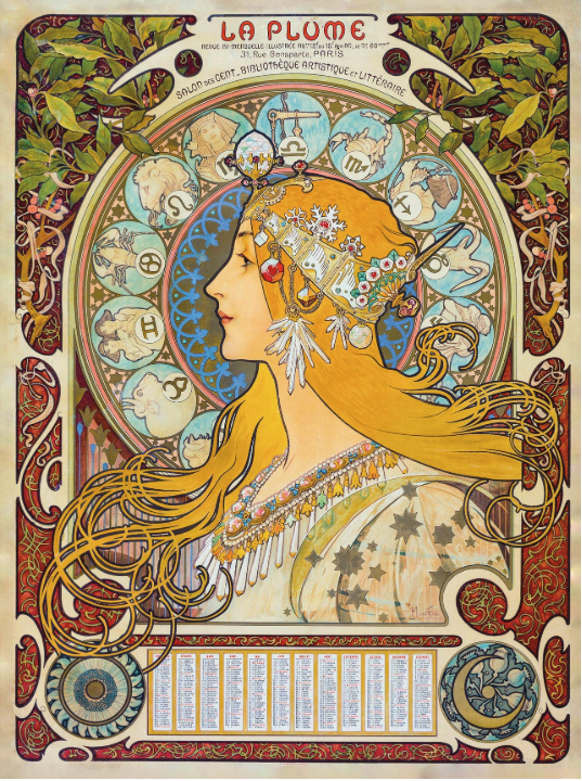 Puzzle Michele Wilson Zodiac HC by Alphonse Mucha 250 Pieces Wooden Puzzle - A1020-250