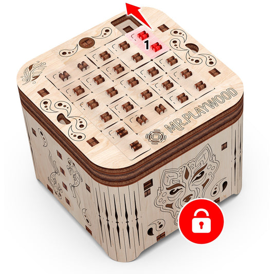 Mr.Playwood Casket Secret of Tiger Mechanical Wooden Model