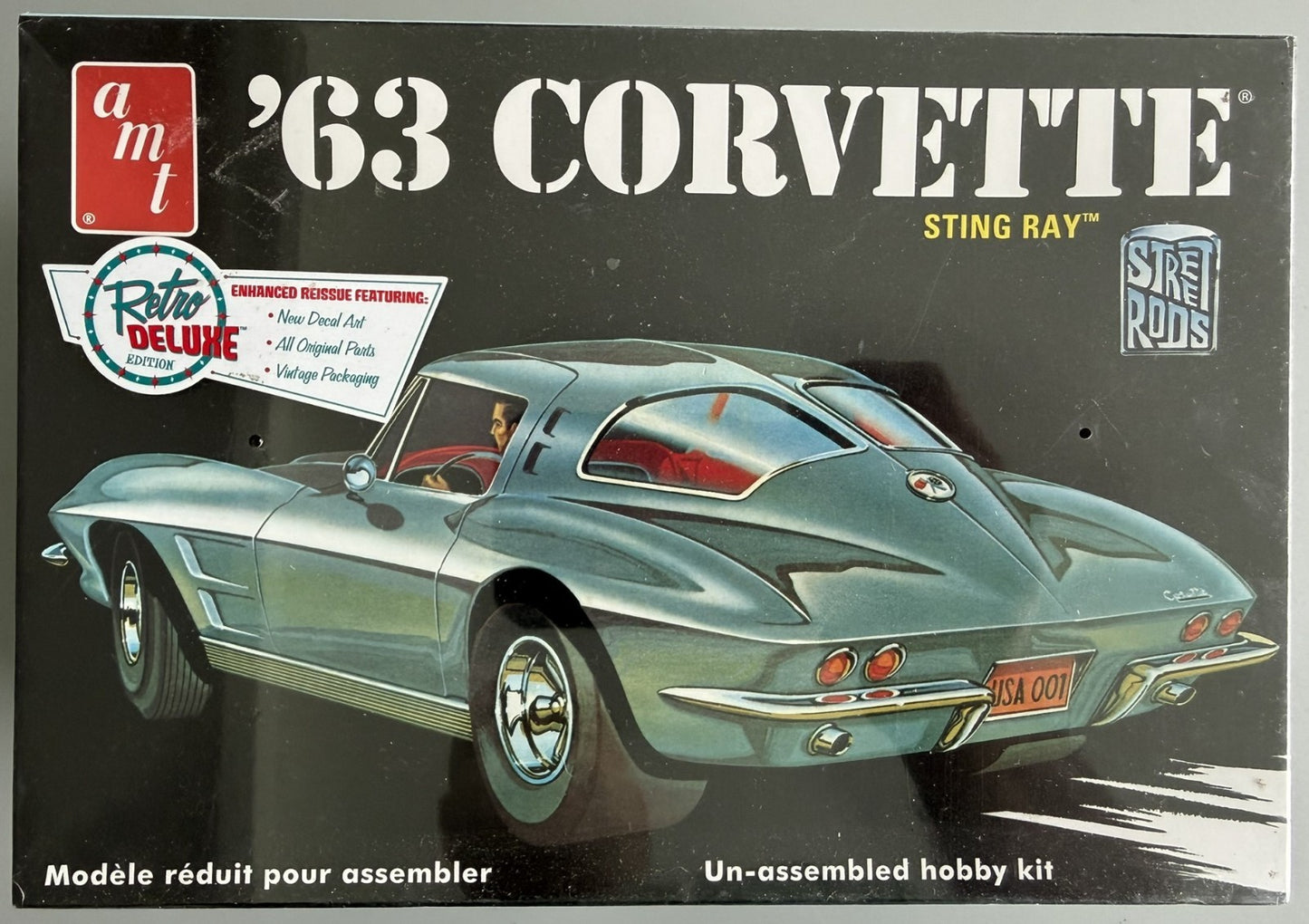 AMT AMT861/12 1963 Chevrolet Corvette Sting Ray 1:25 Model Kit Sealed