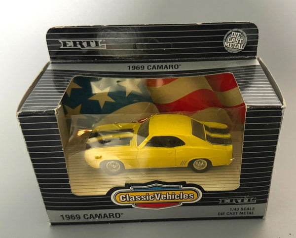ERTL 1969 Chevy Camaro Yellow 1:43 Diecast Classic Vehicles Car