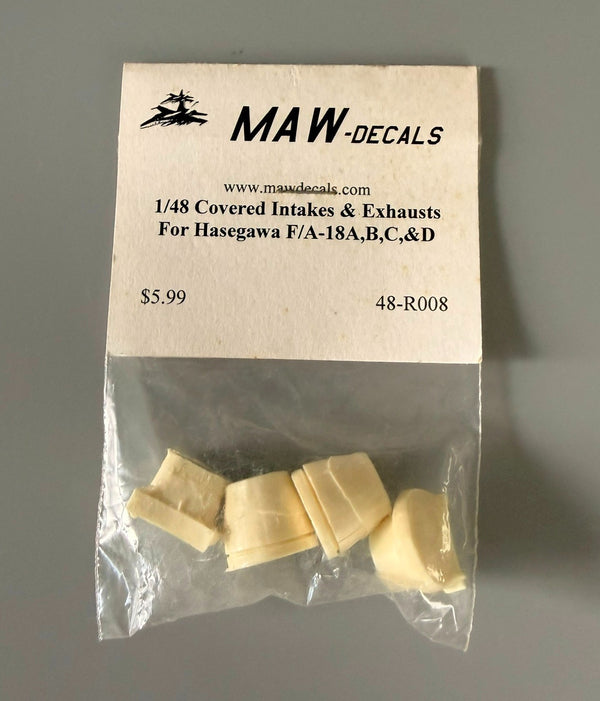 MAW-Decals 1/48 Covered Intakes & Exhausts Resin Set for Hasegawa F/A-18A/B/C/D.