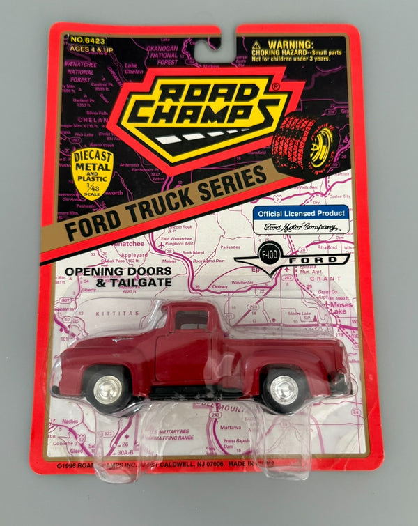 Road Champs Ford F-100 Pickup Truck 1:43 Diecast Ford Truck Series Red