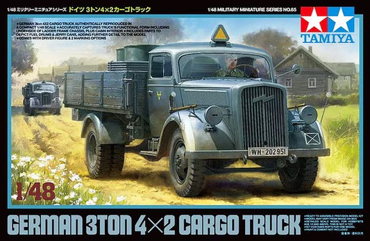 Tamiya German 3-ton 4x2 Cargo Truck Plastic Model Kit, 1:48 Scale