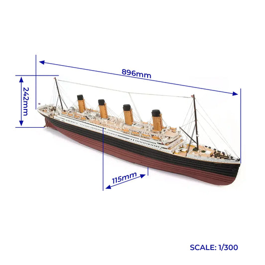 Occre RMS Titanic Wooden Ship Model Kit, 1:300 Scale (1911)