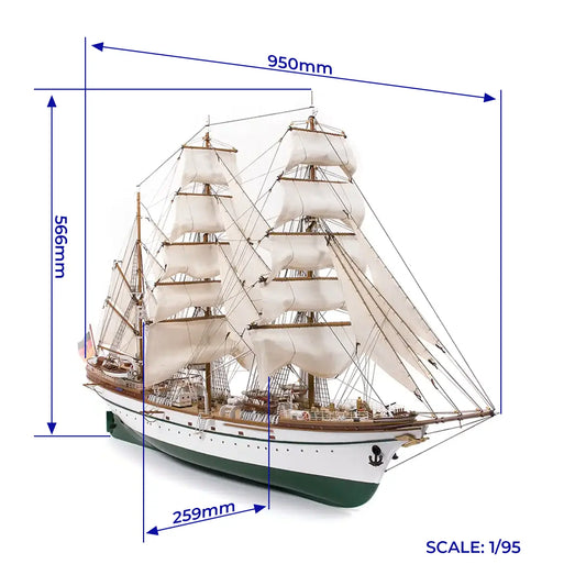 Occre Gorch Fock Wooden Ship Model Kit, 1:95 Scale (1958)