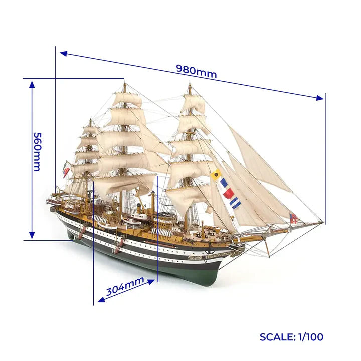 Amerigo Vespucci Ship Kit - 1:100 Scale