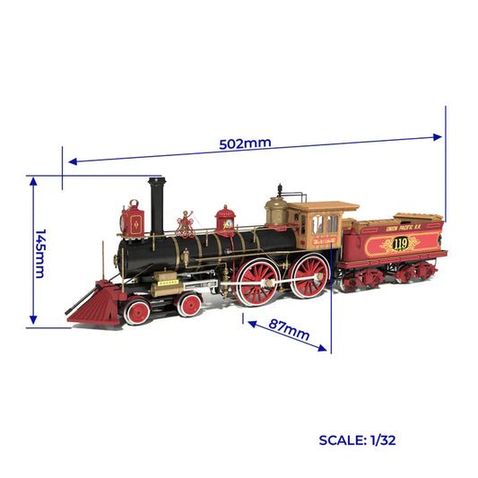 Occre Rogers 119 Train Wooden Model Kit 1:24 Scale