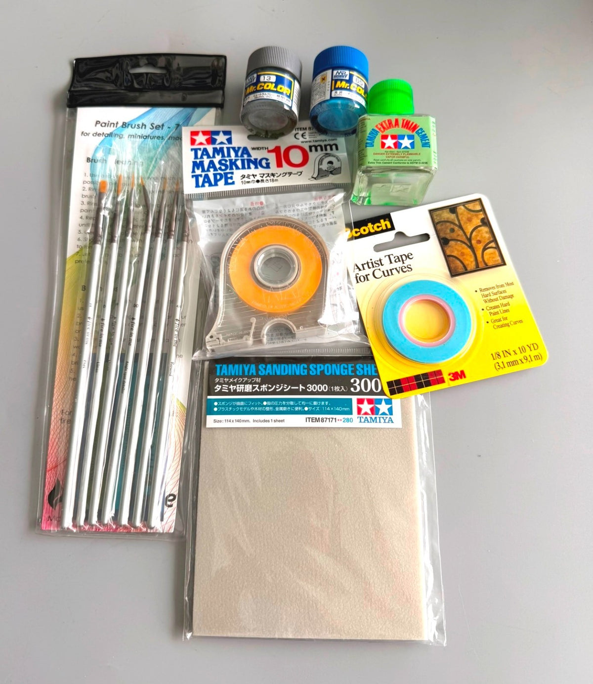 Tamiya Mr Hobby Model Paint Tool Lot Mr Color Cement Tape Brushes Sanding