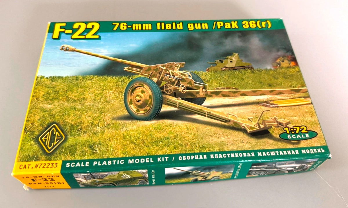 ACE F-22 / Pak.36(r) 76.2mm Field Gun 1/72 Scale Plastic Model Kit — Cat. #72233