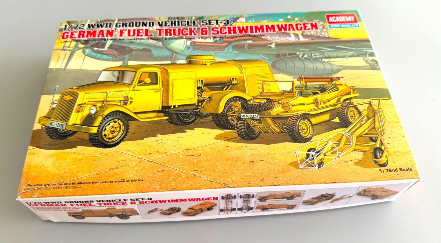 Academy  German Fuel Truck & Schwimmwagen 1/72 WWII Military Model Kit 13401