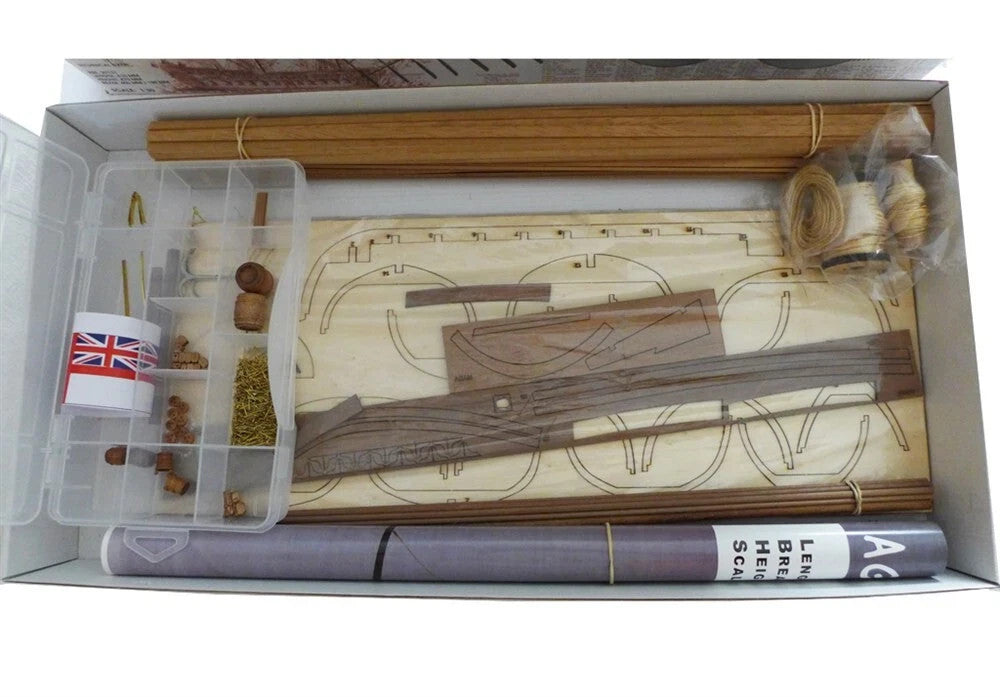 Disar Model HMS Agamemnon Launch Wooden Ship Kit 1:30 Scale
