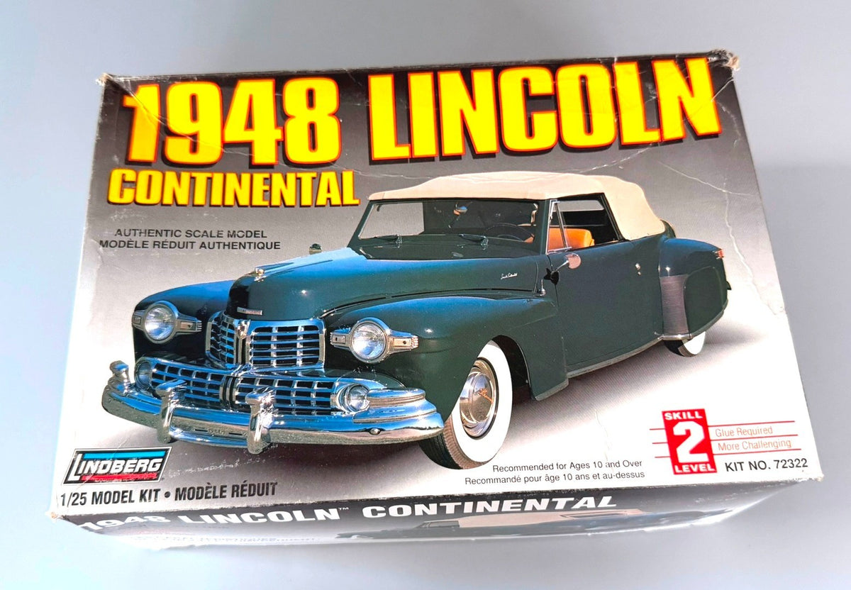 Lindberg 1948 Lincoln Continental Convertible 1/25 Model Car Kit #72322 Skill 2