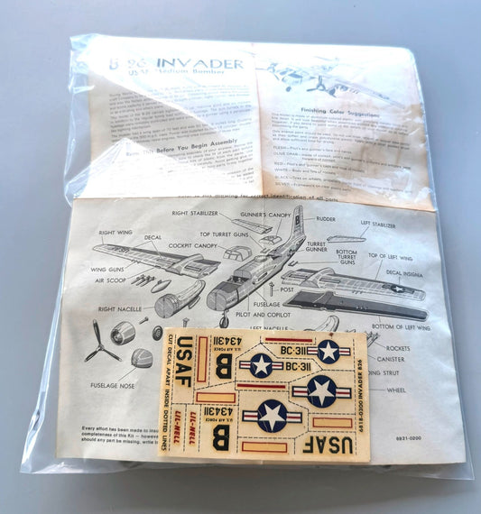 Monogram 6818-0300 B-26 Invader USAF Medium Bomber Model Kit 1/67 No Box Vintage