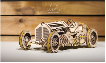 UGears U-9 Grand Prix Car Wooden 3D Puzzle, Model 70044
