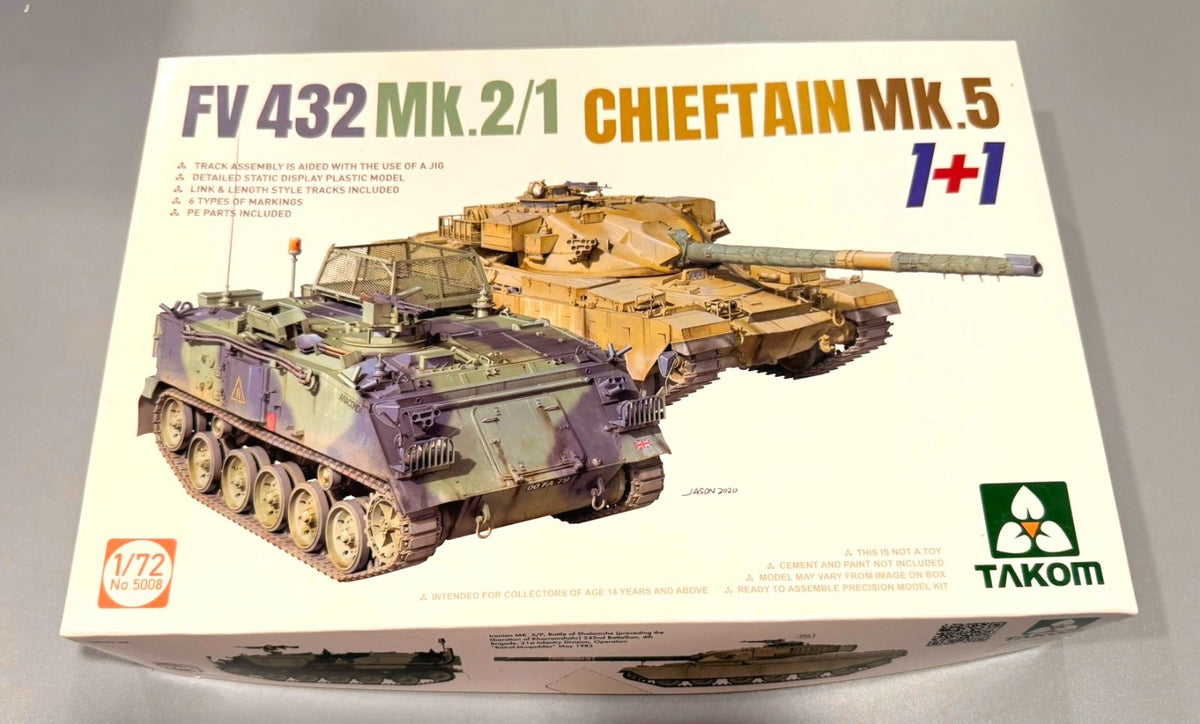 TAKOM 5008 FV432 Mk.2/1 Chieftain Mk.5 1+1 1/72 Scale Model Kit