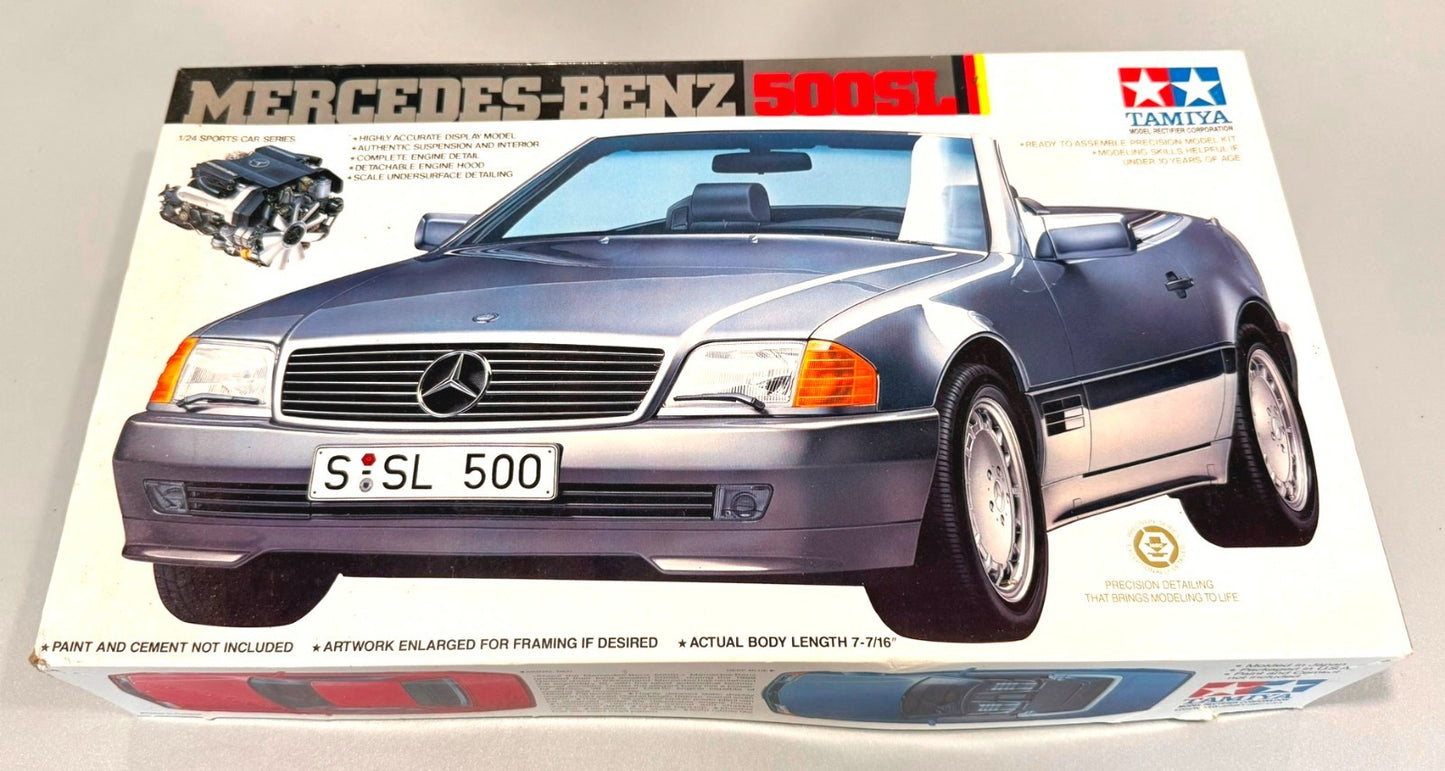 TAMIYA. MERCEDES-BENZ 500SL. 1/24. SPORTS CAR SERIES. MODEL KIT. KIT NO. 24099A.