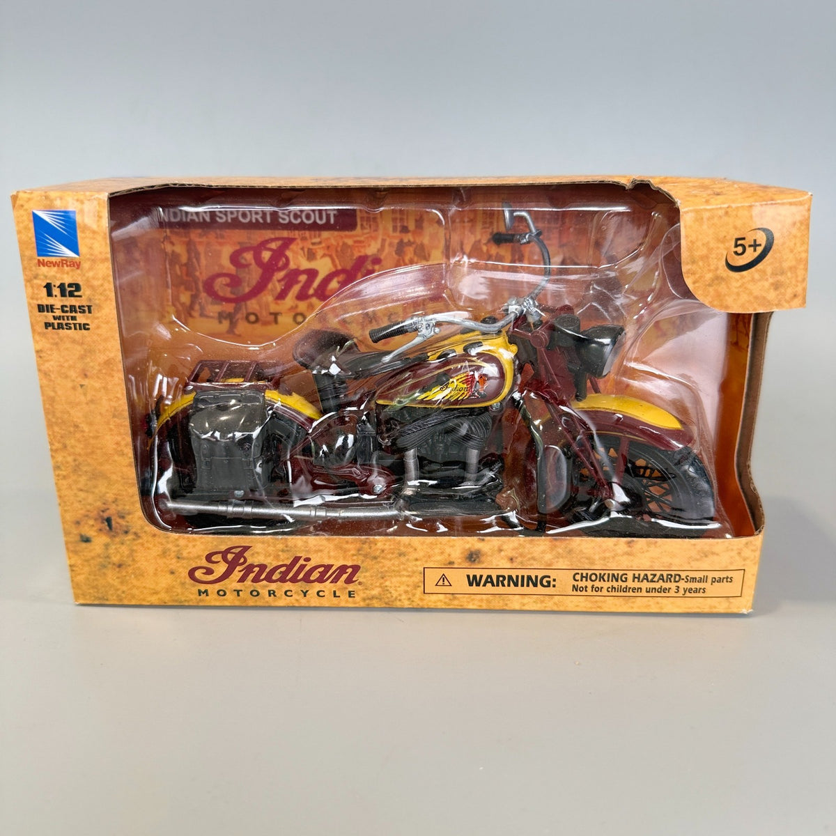 NewRay 42113 Indian Sport Scout 1934 Motorcycle 1:12 Scale Diecast Model