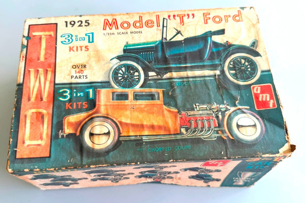 AMT 125 1925 FORD MODEL T DOUBLE T KIT 3 IN 1 1/25 MODEL KIT VINTAGE