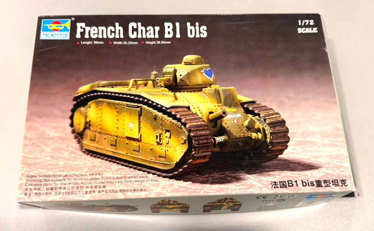 Trumpeter French Char B1 bis Heavy Tank 1:72 Scale Model Kit #07263