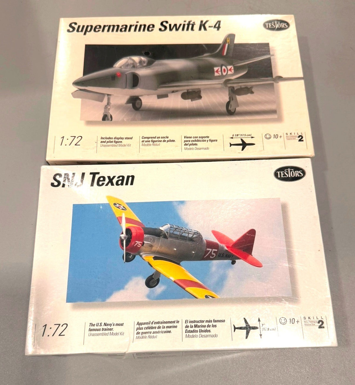 Testors 1/72 Supermarine Swift K-4 & SNJ Texan Military Aircraft LOT OF 2