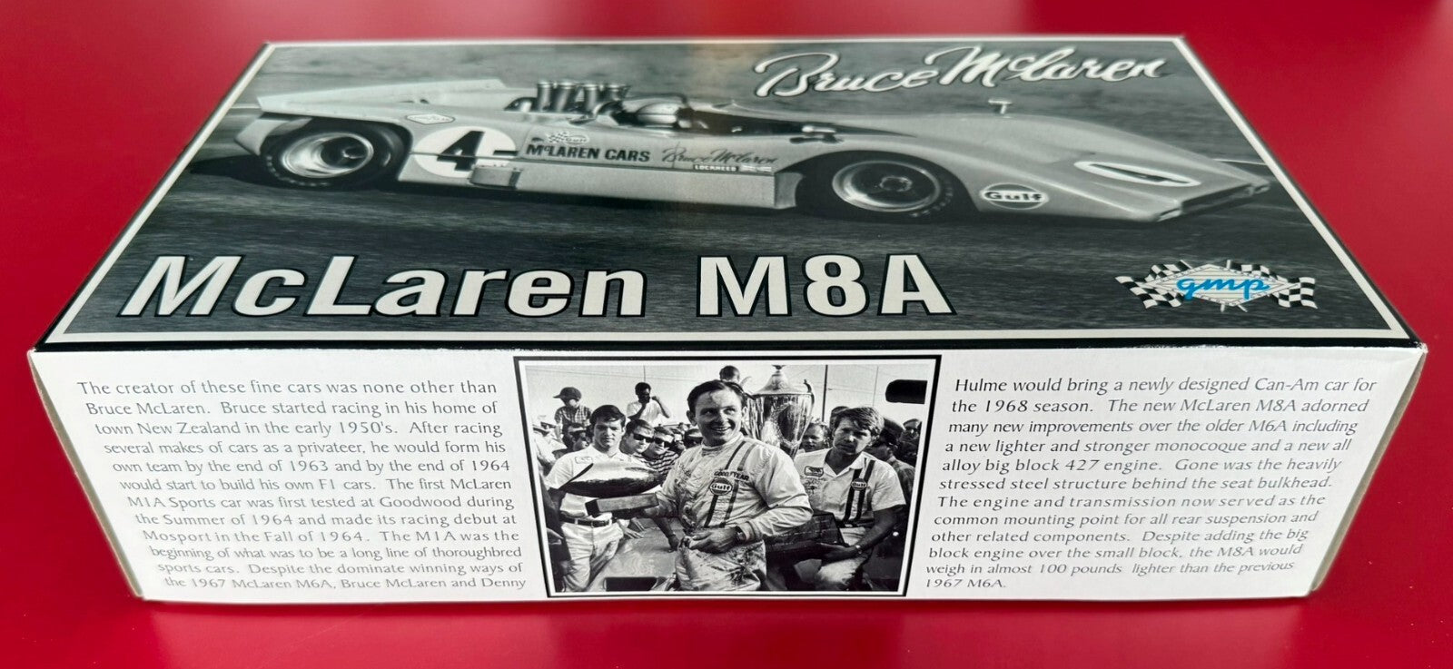 GMP. 12021. BRUCE McLAREN. McLAREN M8A. 1/18 SCALE.