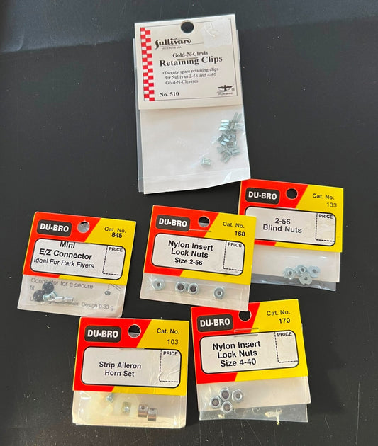 DU-BRO SET OF 5 ACCESSORIES (845-168-133-103-170) & SULLIVAN CLIPS 510