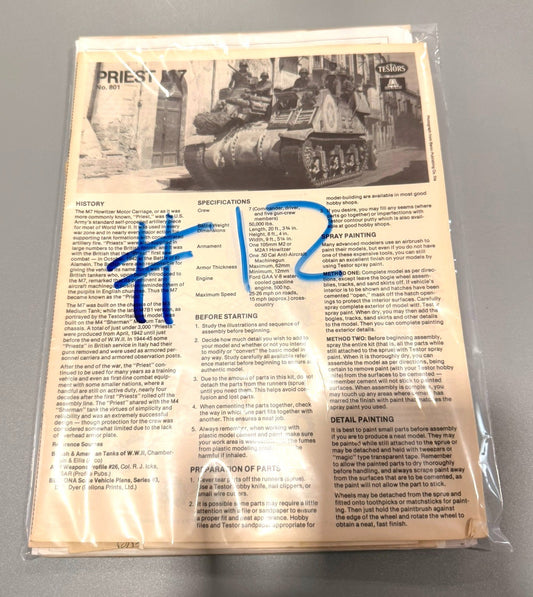 Vintage Plastic Model Kit Instructions Lot of 10 Assorted Original Sheets. #12