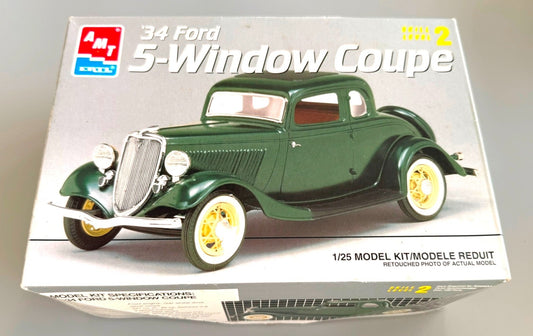 AMT Ertl 1934 Ford 5-Window Coupe 1/25 Scale Model Kit #8214