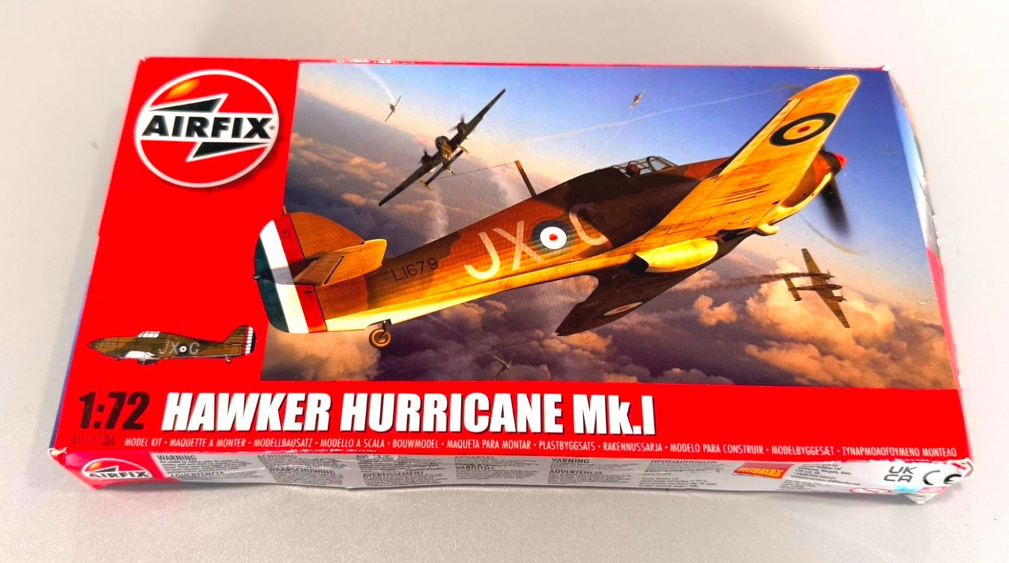AIRFIX. HAWKER HURRICANE Mk.I. 1/72 SCALE. MODEL KIT. A01010A.