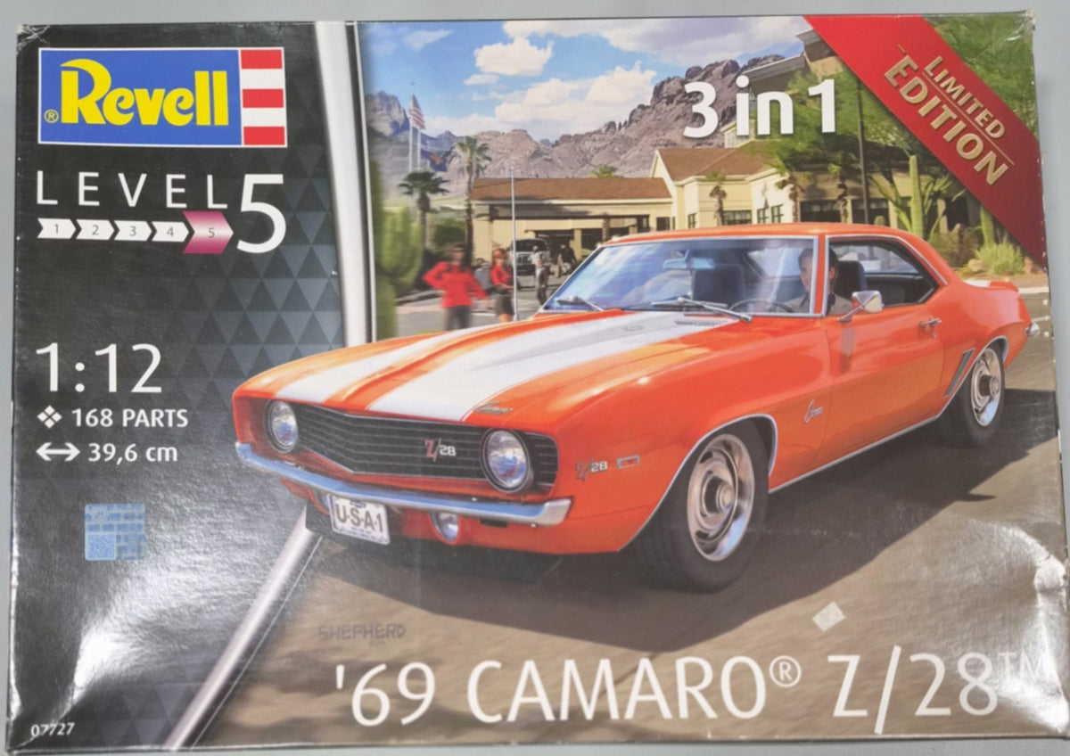 Revell 07727 1969 Chevy Camaro Z/28 1:12 Scale Plastic Model Kit 3-in-1